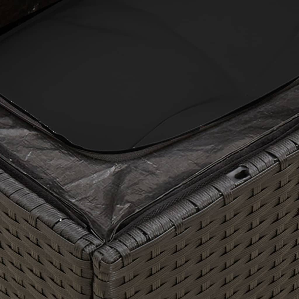 Set Divani Da Giardino 14pz Con Cuscini In Polyrattan Nero - Image 6