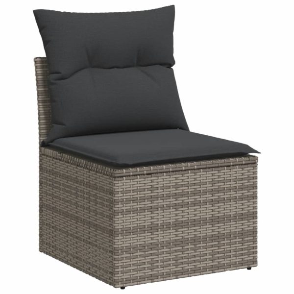 Set Divano Da Giardino 8 Pz Con Cuscini Grigio In Polyrattan - Image 4