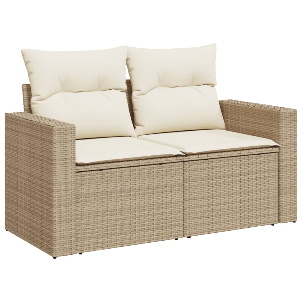 Set Divano Da Giardino 8 Pz Con Cuscini Beige In Polyrattan - Image 5