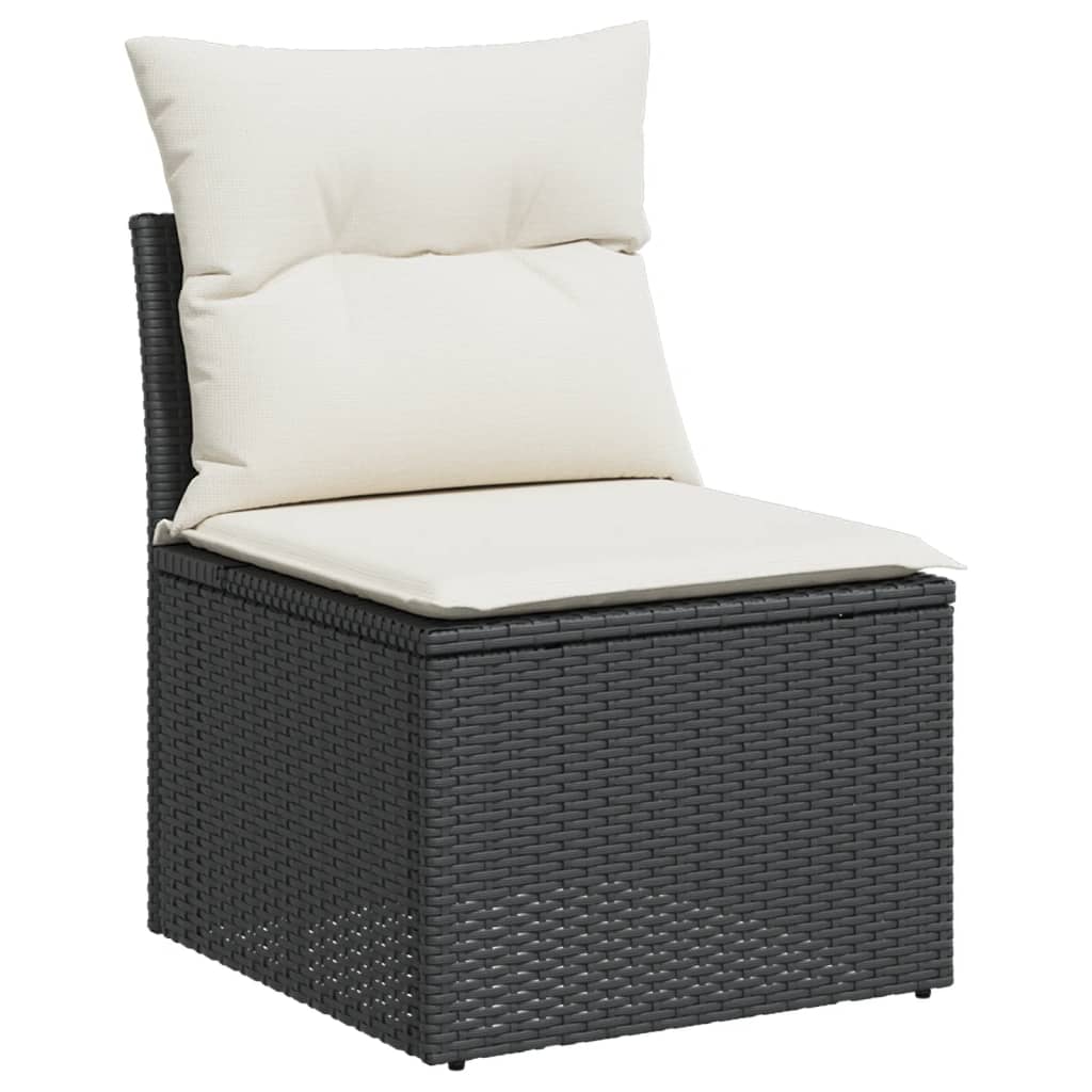 Set Divano Da Giardino 6 Pz Con Cuscini Nero In Polyrattan - Image 3