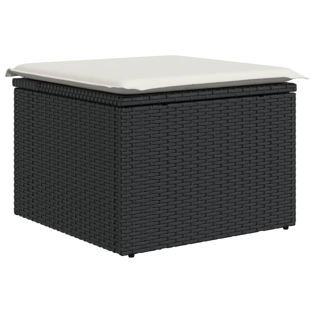 Set Divano Da Giardino 6 Pz Con Cuscini Nero In Polyrattan - Image 5