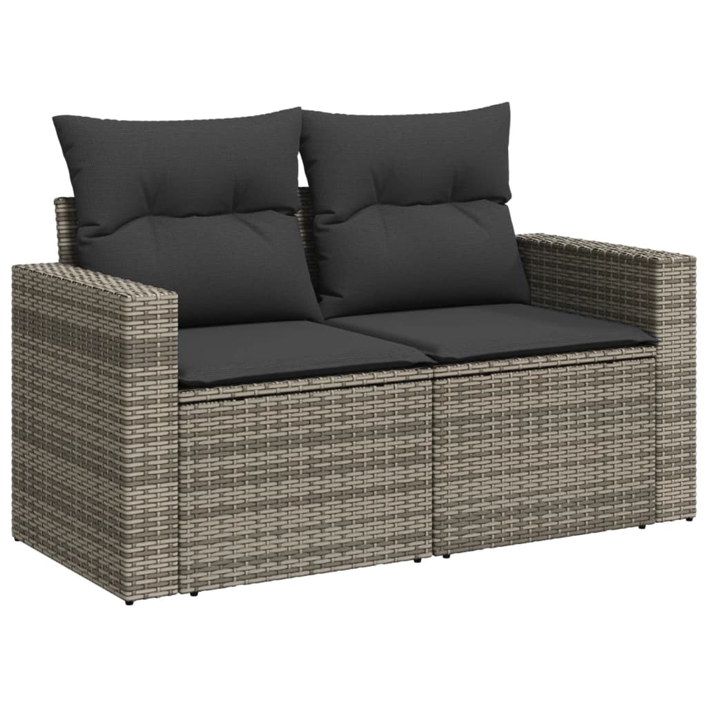 Set Divano Da Giardino 6 Pz Con Cuscini Grigio In Polyrattan - Image 3