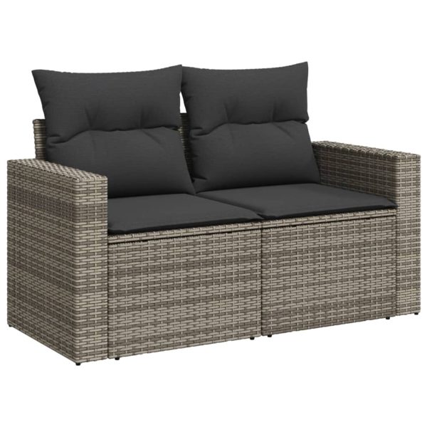 Set Divano Da Giardino 10 Pz Con Cuscini Grigio In Polyrattan - Image 3