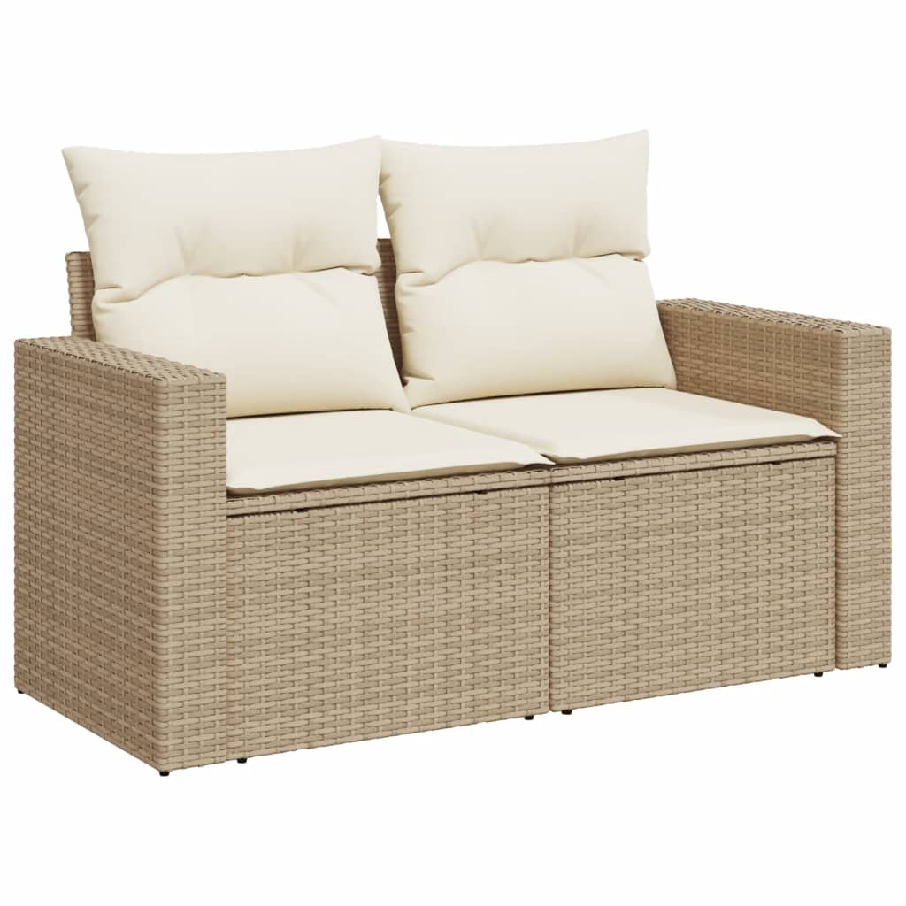 Set Divano Da Giardino 8 Pz Con Cuscini Beige In Polyrattan - Image 3