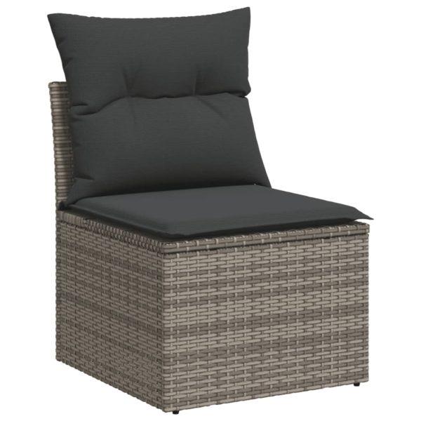 Set Divano Da Giardino 8 Pz Con Cuscini Grigio In Polyrattan - Image 4