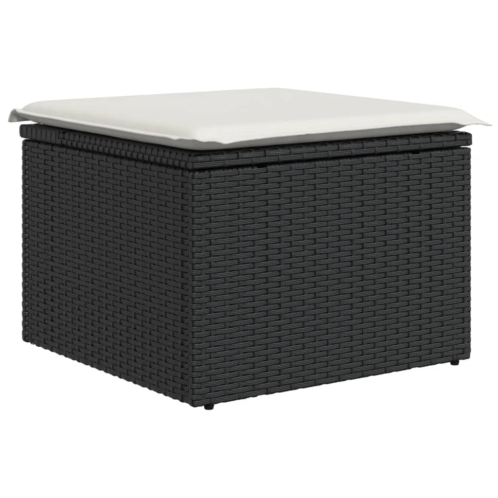 Set Divani Da Giardino 9 Pz Con Cuscini Nero In Polyrattan - Image 6