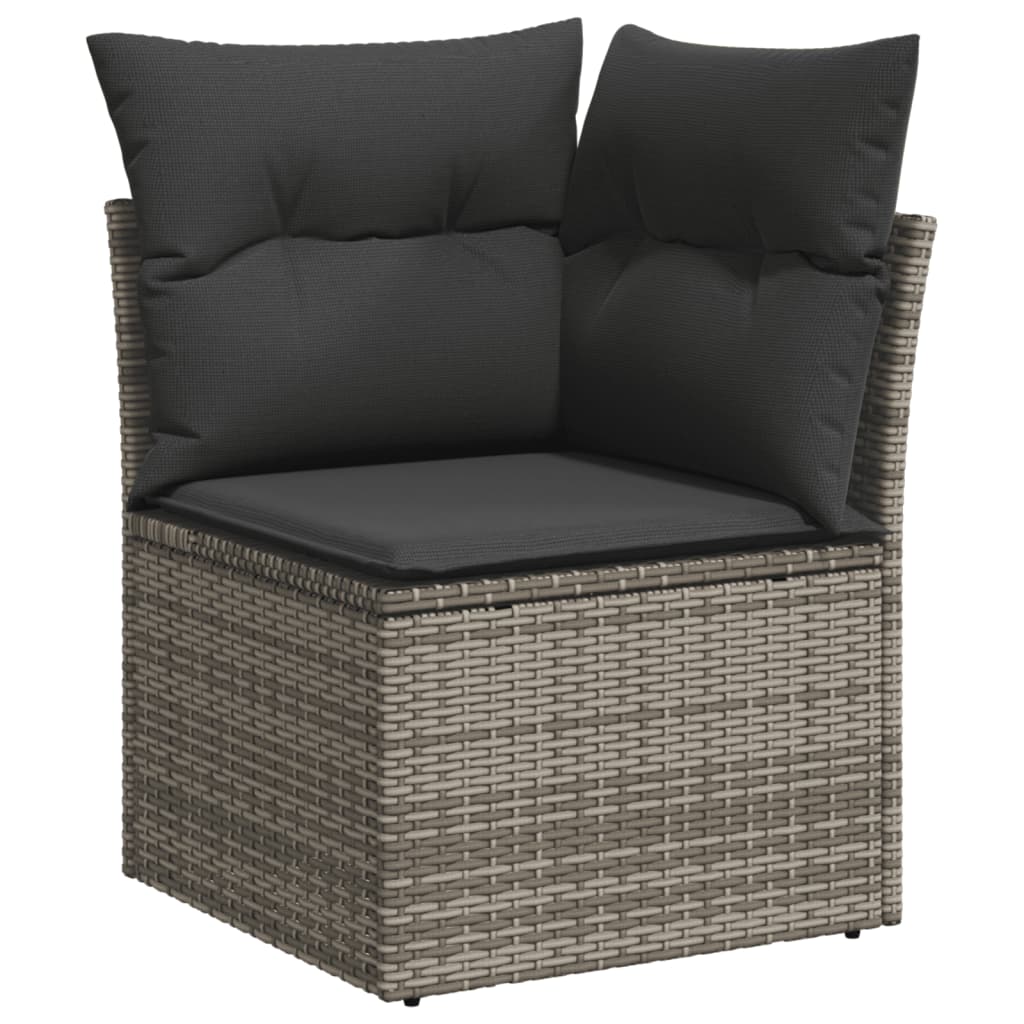 Set Divano Da Giardino 10 Pz Con Cuscini Grigio In Polyrattan - Image 5