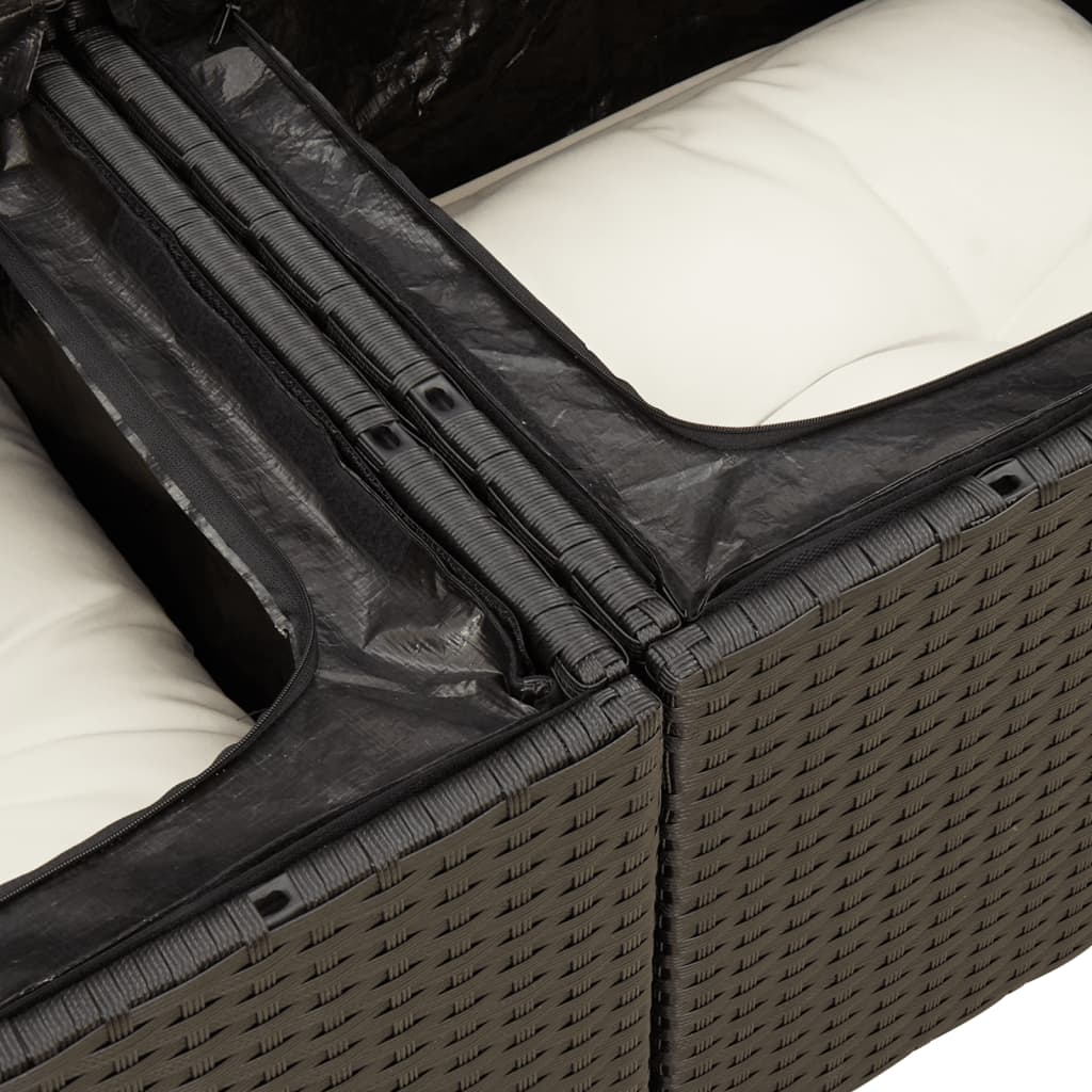 Set Divani Da Giardino 12 Pz Con Cuscini Nero In Polyrattan - Image 6