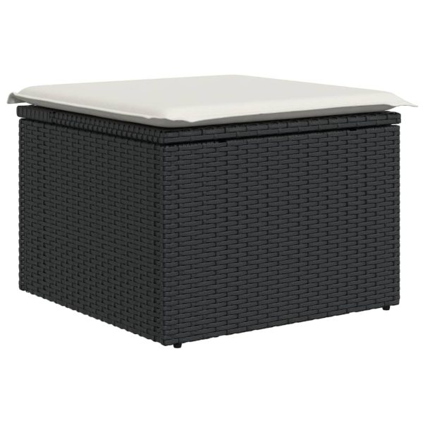 Set Divani Da Giardino 11 Pz Con Cuscini In Polyrattan Nero - Image 6