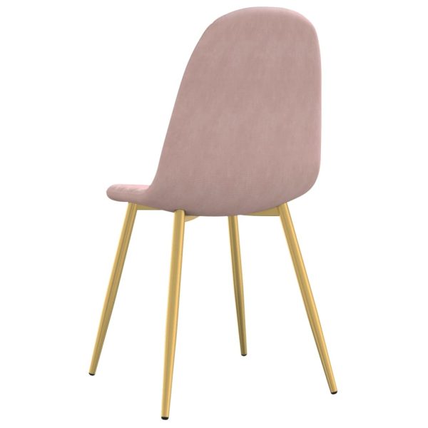 Sedie Da Pranzo 4 Pz Rosa In Velluto - Image 6