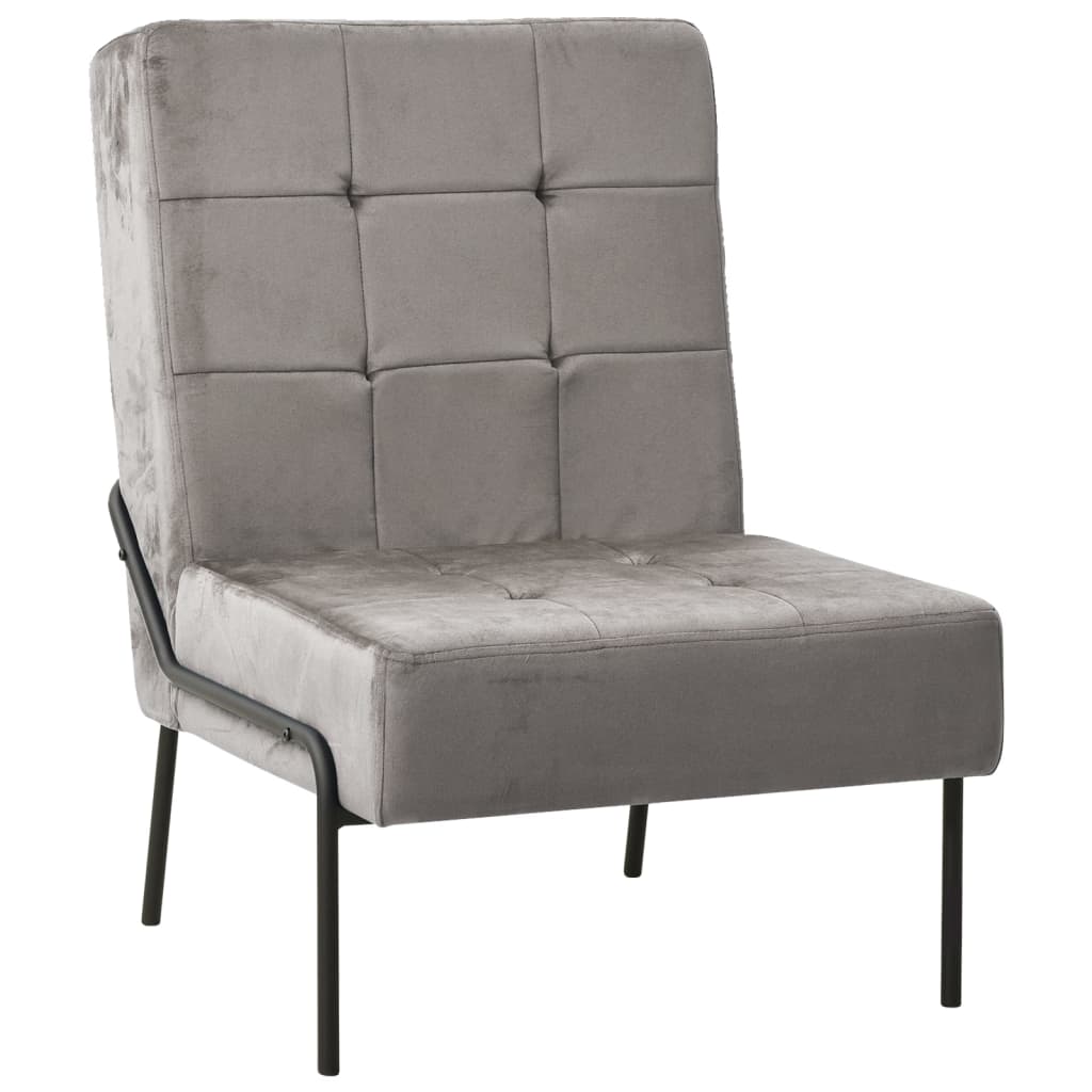 Poltrona Relax 65x79x87 Cm Grigio Chiaro In Velluto