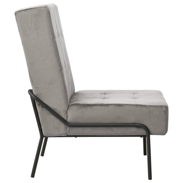 Poltrona Relax 65x79x87 Cm Grigio Chiaro In Velluto - Image 3