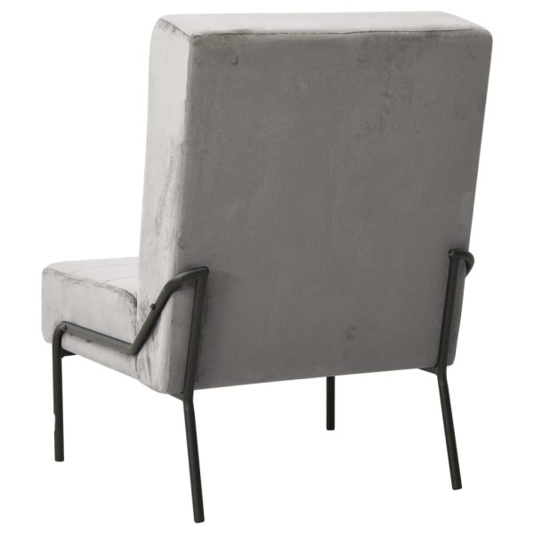 Poltrona Relax 65x79x87 Cm Grigio Chiaro In Velluto - Image 4