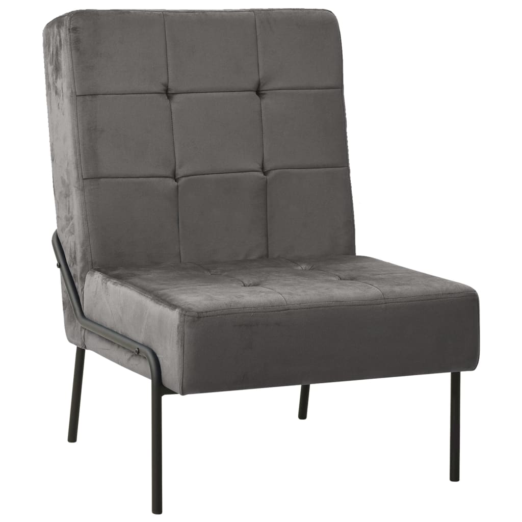 Poltrona Relax 65x79x87 Cm Grigio Scuro In Velluto