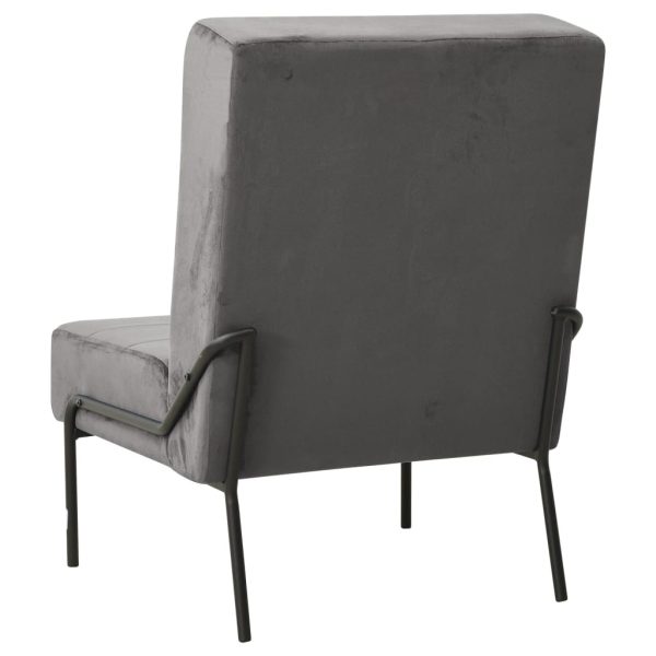 Poltrona Relax 65x79x87 Cm Grigio Scuro In Velluto - Image 4
