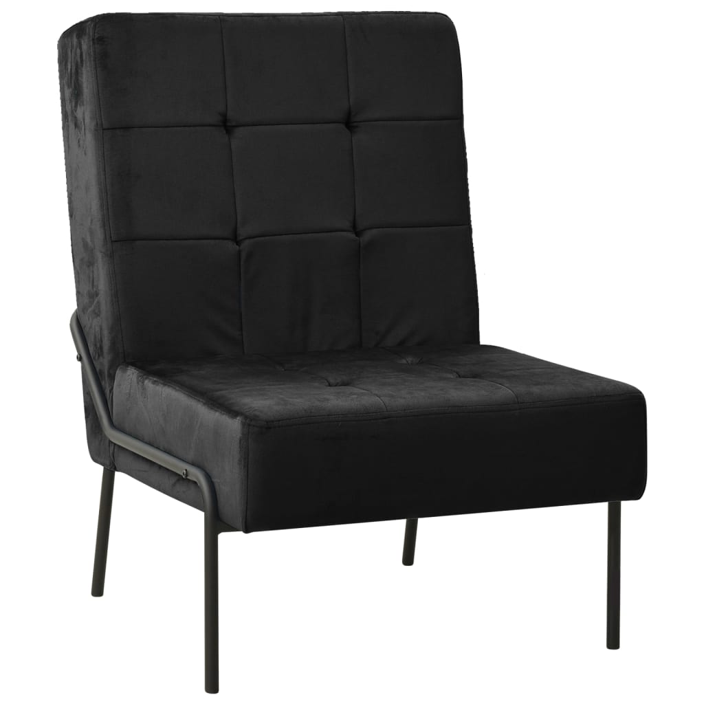 Poltrona Relax 65x79x87 Cm Nera In Velluto