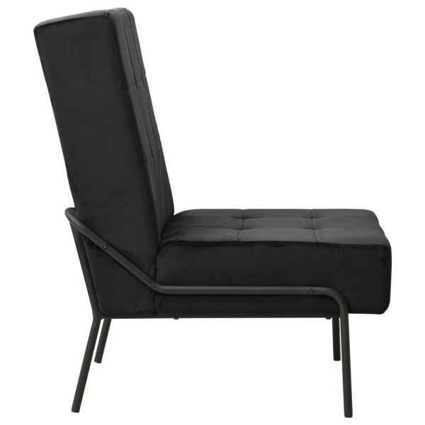 Poltrona Relax 65x79x87 Cm Nera In Velluto - Image 3