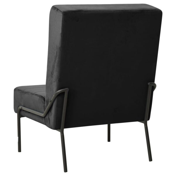 Poltrona Relax 65x79x87 Cm Nera In Velluto - Image 4