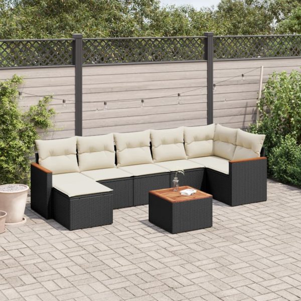 Set Divani Da Giardino Con Cuscini 8 Pz Nero In Polyrattan
