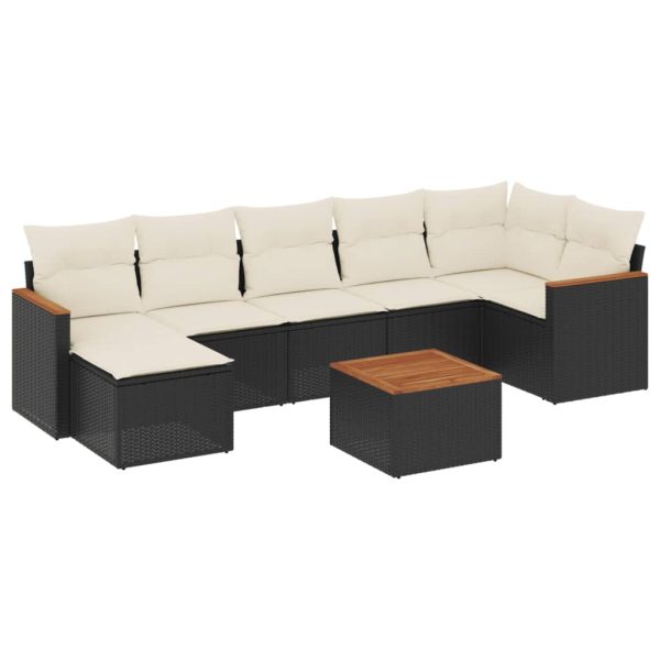 Set Divani Da Giardino Con Cuscini 8 Pz Nero In Polyrattan - Image 2