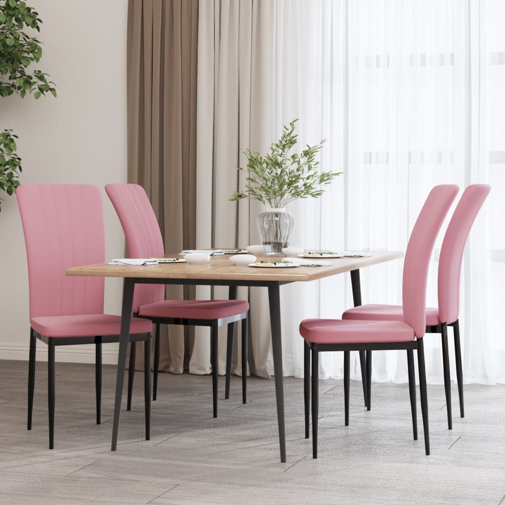 Sedie Da Pranzo 4 Pz Rosa In Velluto