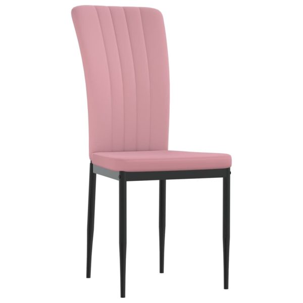 Sedie Da Pranzo 4 Pz Rosa In Velluto - Image 3