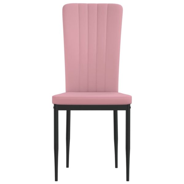 Sedie Da Pranzo 4 Pz Rosa In Velluto - Image 4