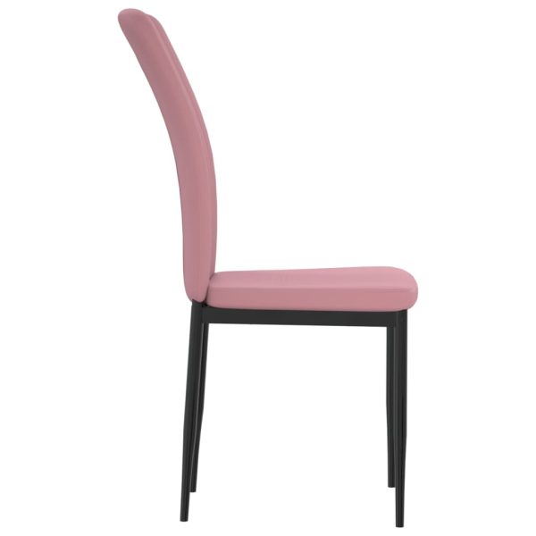 Sedie Da Pranzo 4 Pz Rosa In Velluto - Image 5