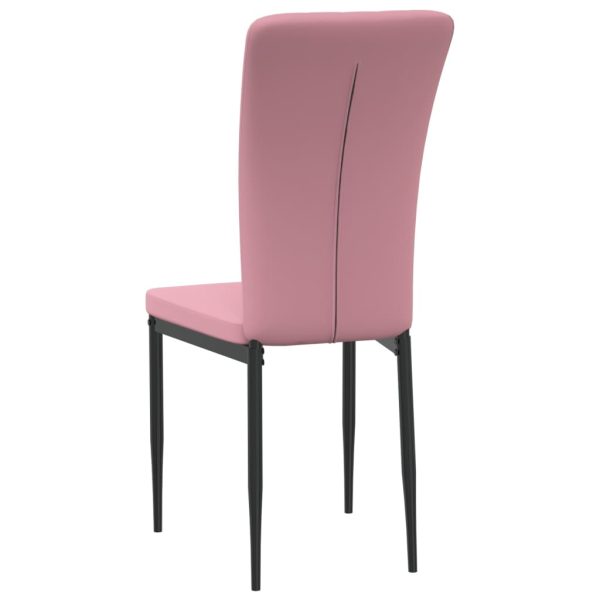Sedie Da Pranzo 4 Pz Rosa In Velluto - Image 6