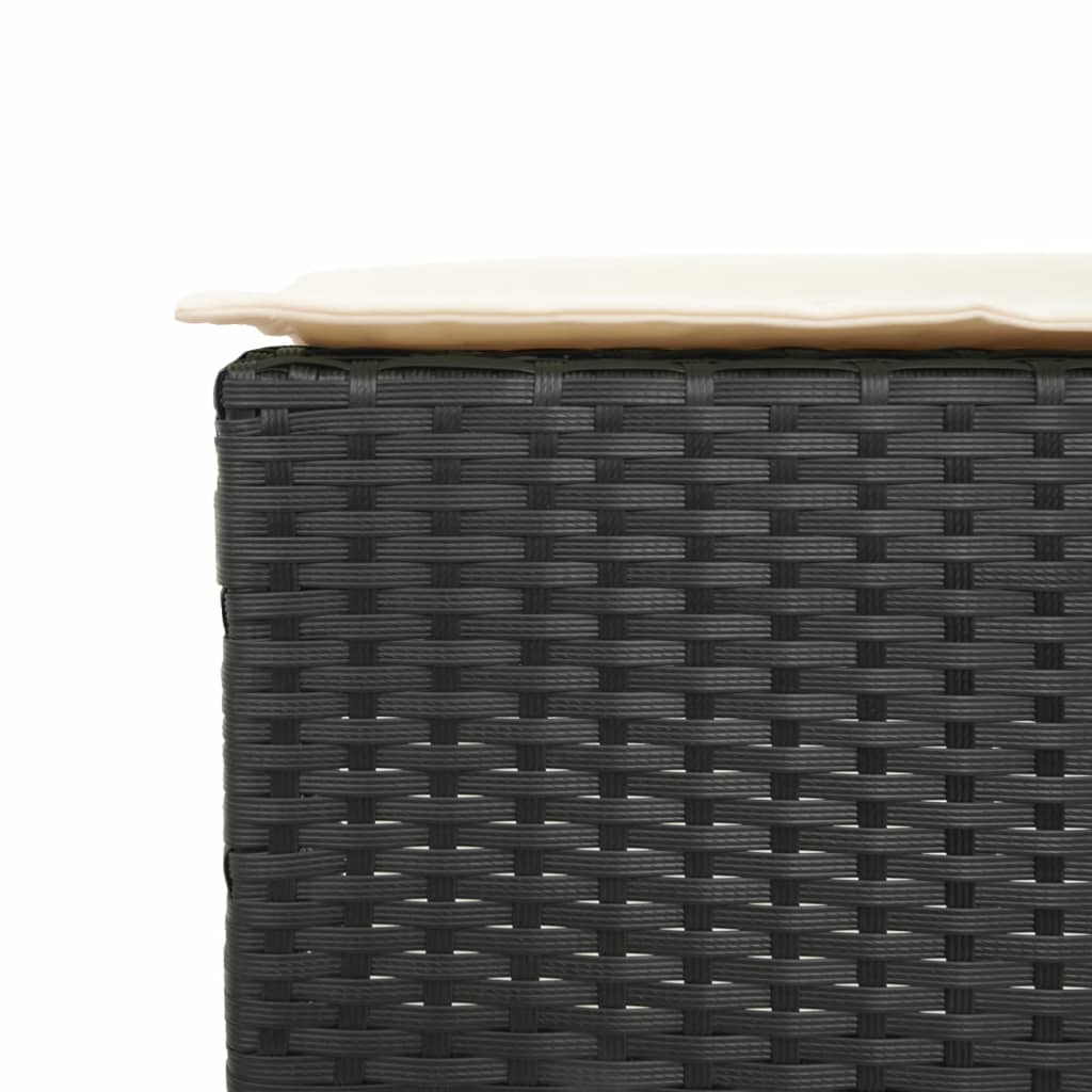Set Bar Da Giardino 5 Pz Con Cuscini In Polyrattan Nero - Image 6