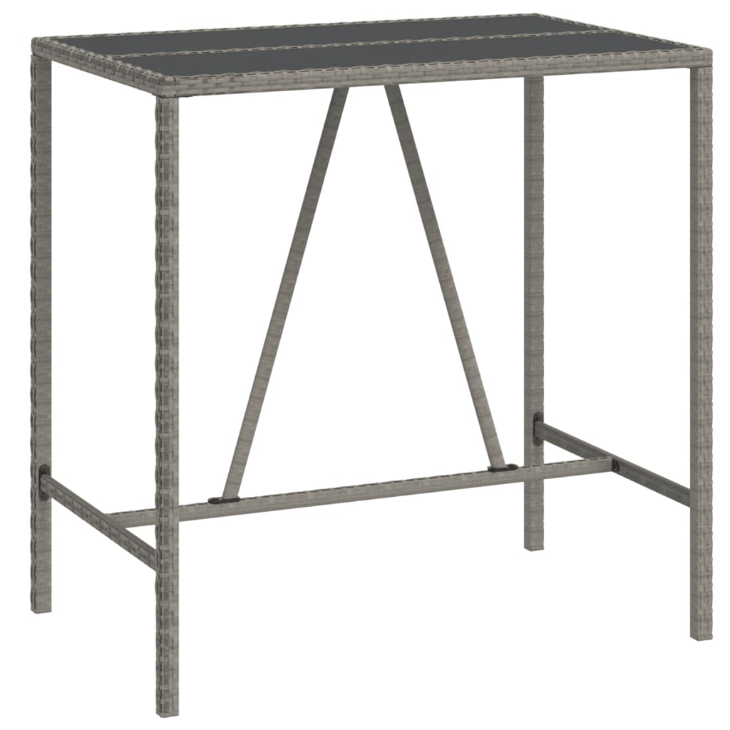 Set Bar Da Giardino 7 Pz Con Cuscini In Polyrattan Grigio - Image 5