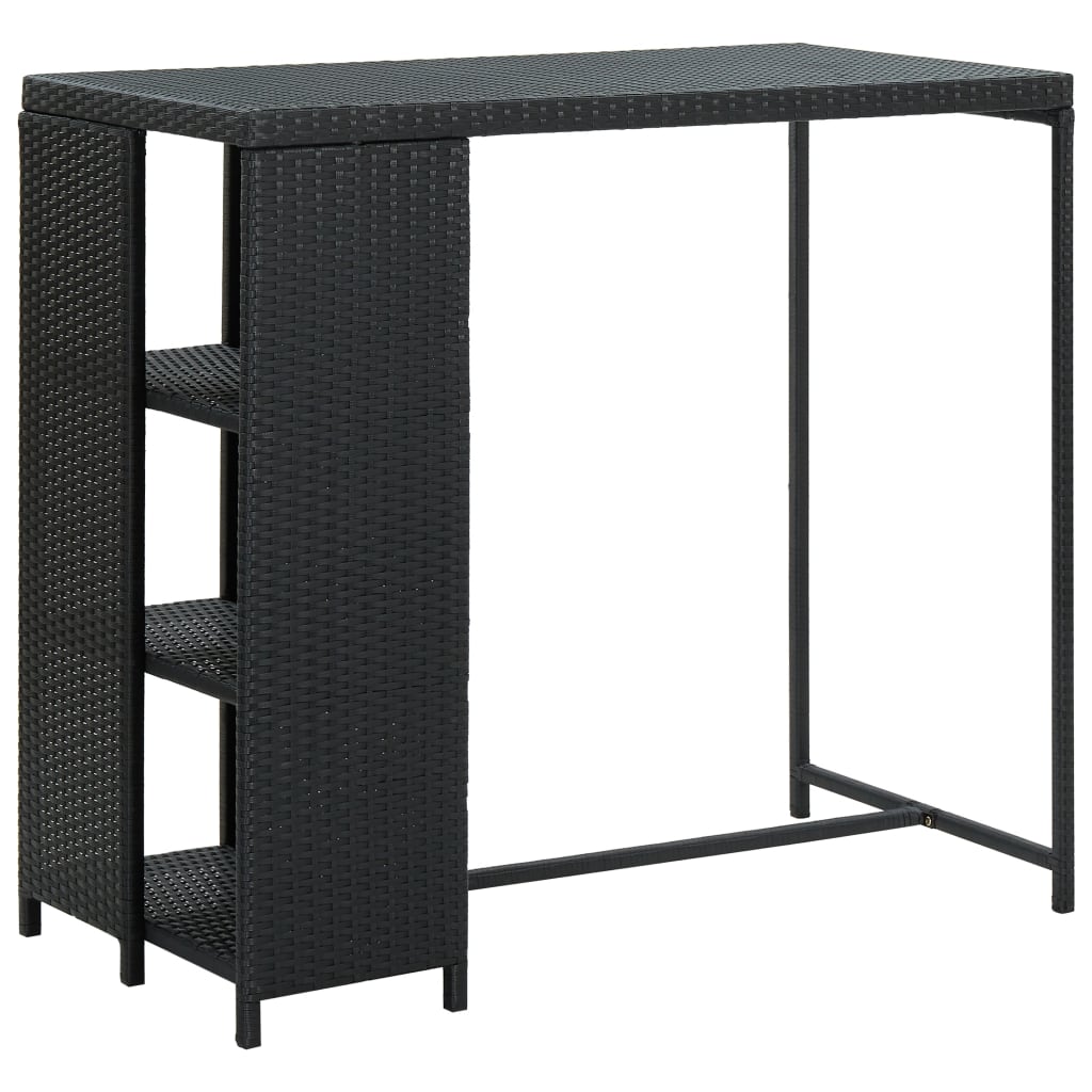 Set Bar Da Giardino 5 Pz Con Cuscini In Polyrattan Nero - Image 5