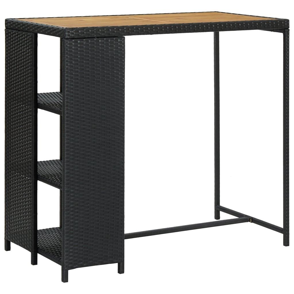 Set Bar Da Giardino 5 Pz Con Cuscini In Polyrattan Nero - Image 5