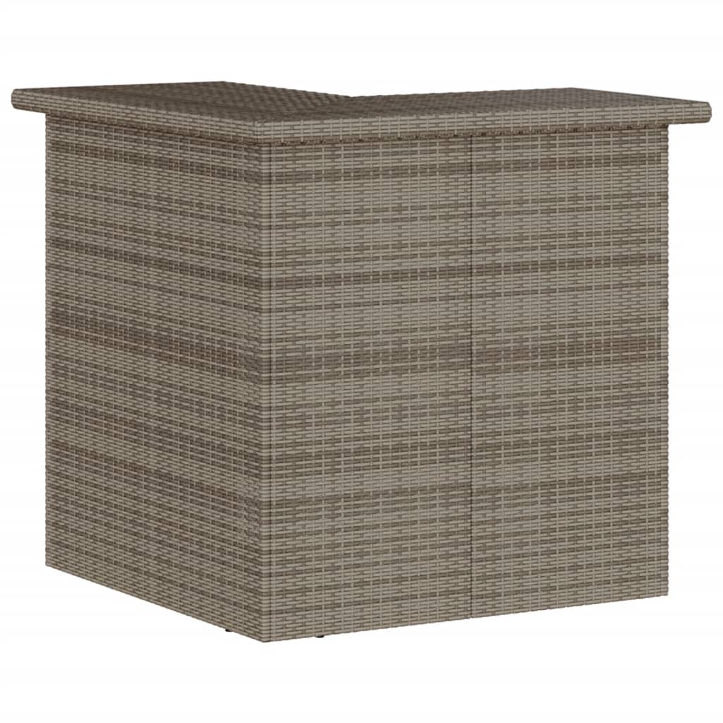 Set Bar Da Giardino 3pz Con Cuscini Grigio In Polyrattan - Image 5
