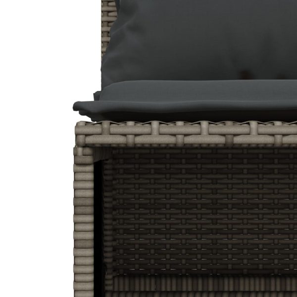 Set Divano Da Giardino 5 Pz Con Cuscini Grigio In Polyrattan - Image 5