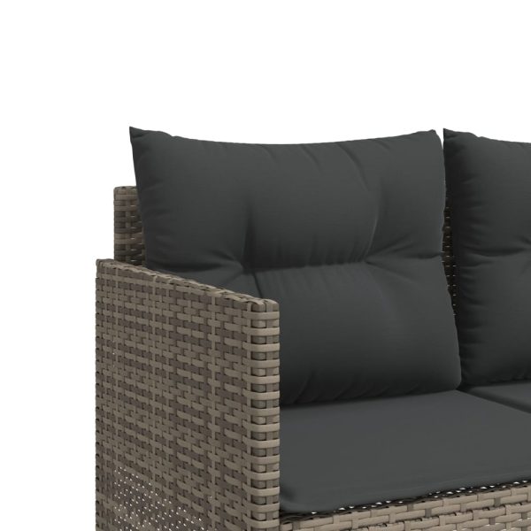 Set Divano Da Giardino 5 Pz Con Cuscini Grigio In Polyrattan - Image 6
