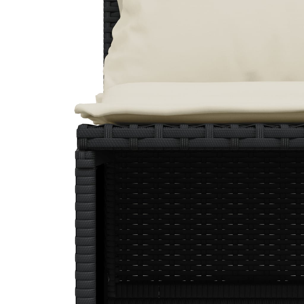 Set Divani Da Giardino 5 Pz Con Cuscini In Polyrattan Nero - Image 5