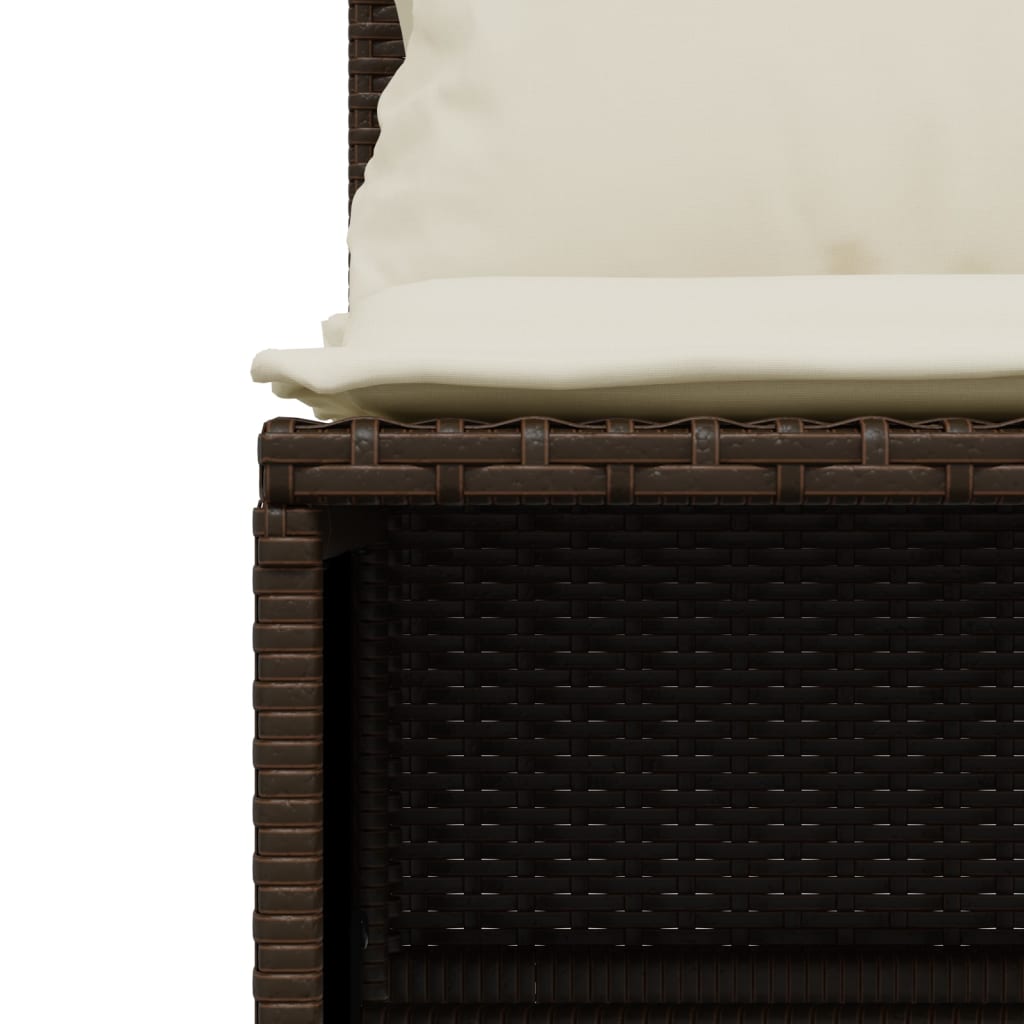 Set Divano Da Giardino 5 Pz Con Cuscini Marrone In Polyrattan - Image 5
