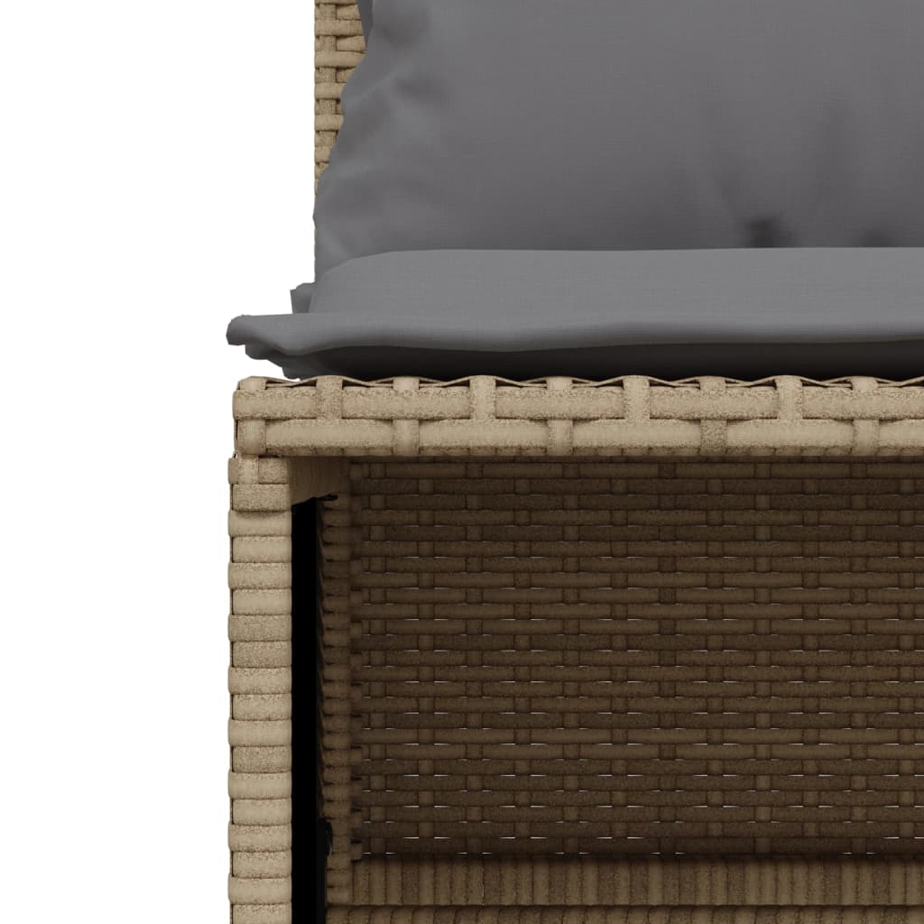 Set Divano Da Giardino 5 Pz Con Cuscini Beige In Polyrattan - Image 5
