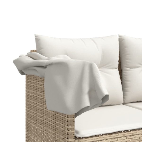 Set Divano Da Giardino 5 Pz Con Cuscini Beige In Polyrattan - Image 6