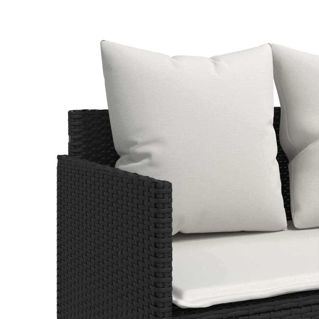 Set Divani Da Giardino 5 Pz Con Cuscini In Polyrattan Nero - Image 6