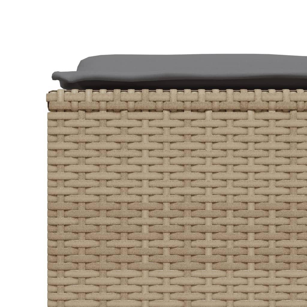 Set Divano Da Giardino 5 Pz Con Cuscini Beige In Polyrattan - Image 5