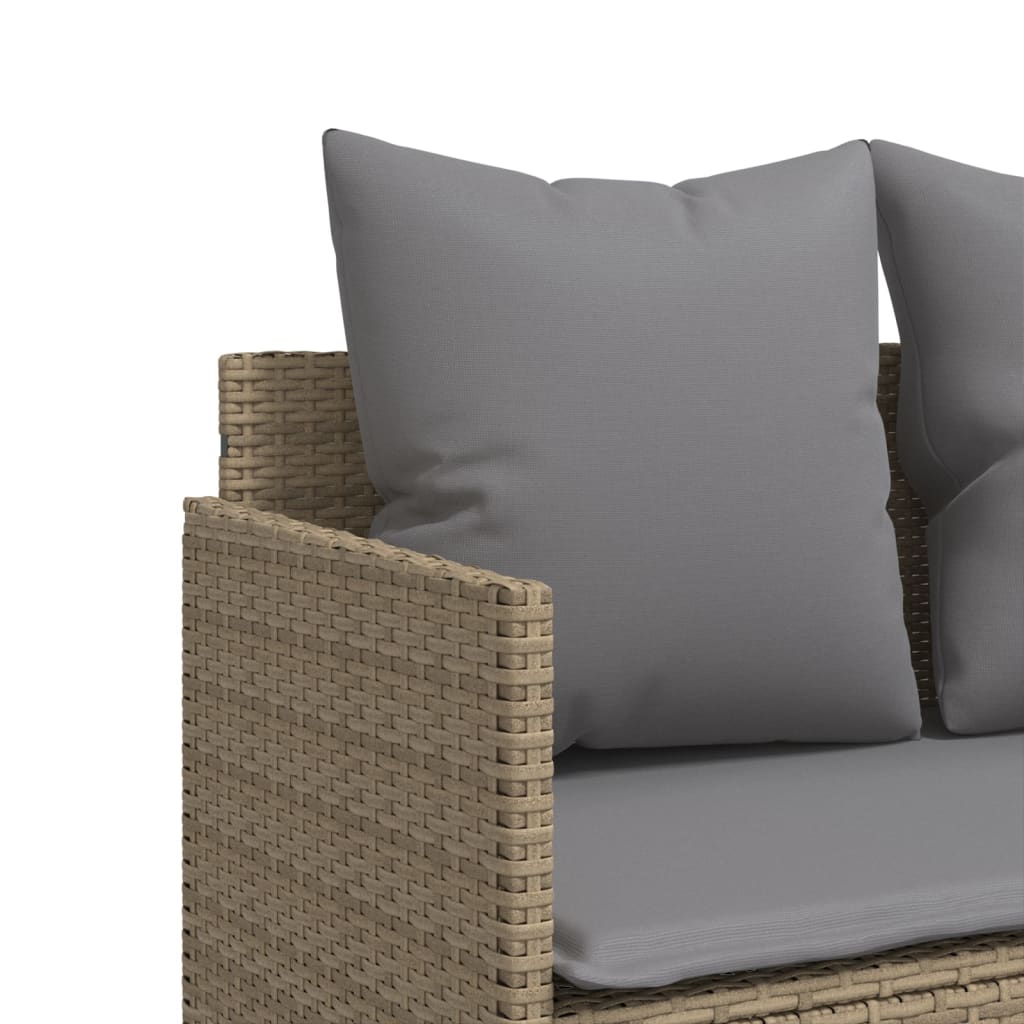 Set Divano Da Giardino 5 Pz Con Cuscini Beige In Polyrattan - Image 6