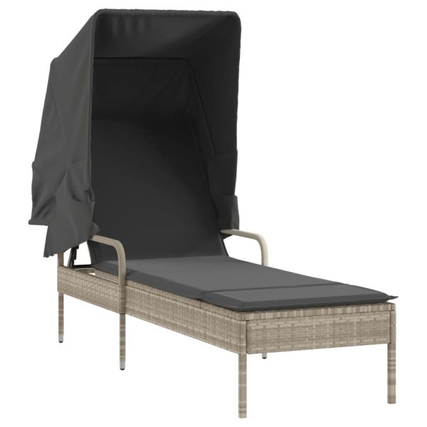 Lettini Prendisole 2 Pz Con Baldacchino E Tavolino Polyrattan - Image 3