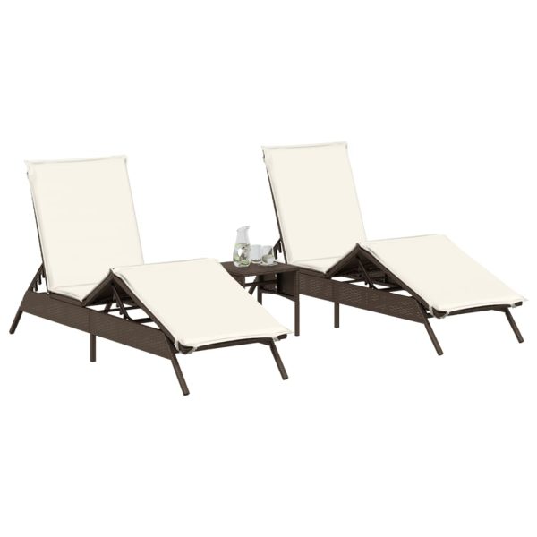 Lettini Prendisole 2 Pz Con Cuscini Marrone In Polyrattan - Image 3
