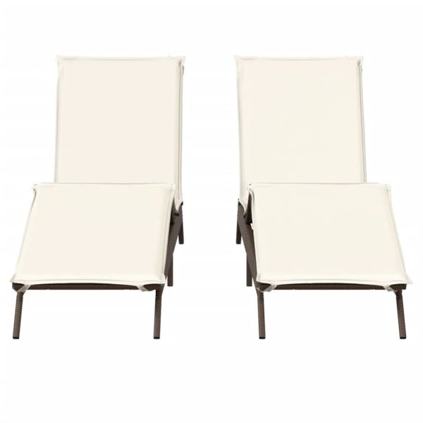 Lettini Prendisole 2 Pz Con Cuscini Marrone In Polyrattan - Image 5
