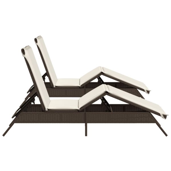 Lettini Prendisole 2 Pz Con Cuscini Marrone In Polyrattan - Image 6