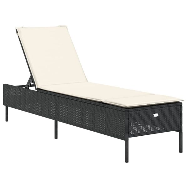 Lettini Prendisole Con Cuscini 2 Pz Neri In Polyrattan - Image 4