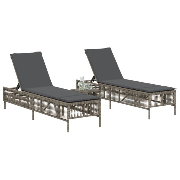 Lettini Prendisole 2 Pz Con Cuscini Grigio In Polyrattan - Image 3