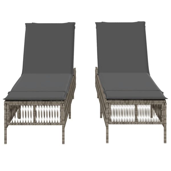 Lettini Prendisole 2 Pz Con Cuscini Grigio In Polyrattan - Image 5